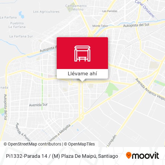 Mapa de Pi1332-Parada 14 / (M) Plaza De Maipú