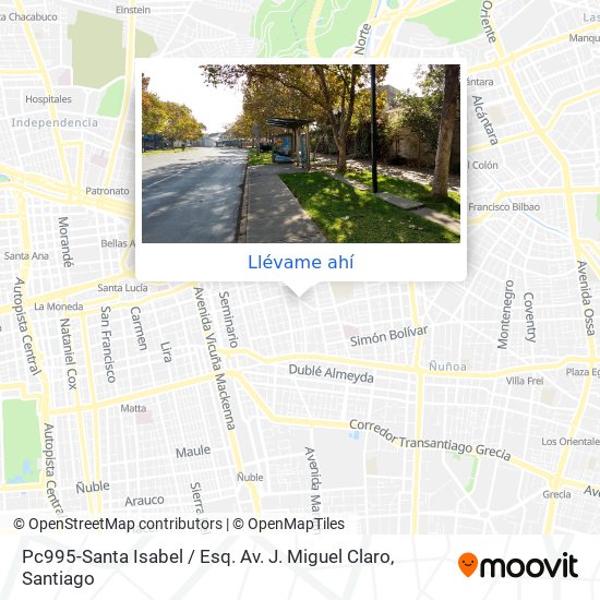 Mapa de Pc995-Santa Isabel / Esq. Av. J. Miguel Claro