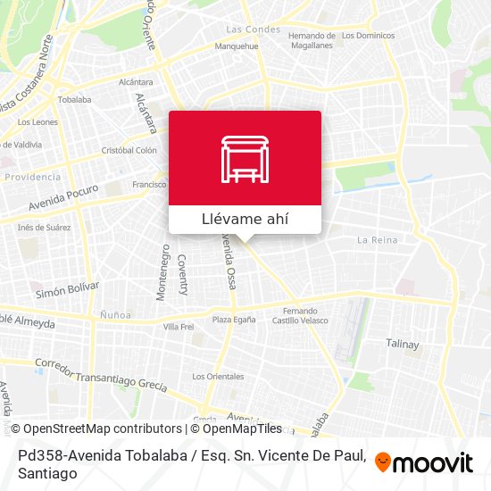 Mapa de Pd358-Avenida Tobalaba / Esq. Sn. Vicente De Paul