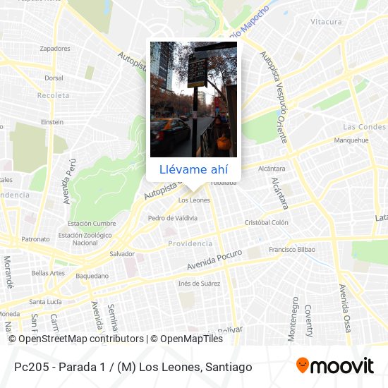 Mapa de Pc205 - Parada 1 / (M) Los Leones