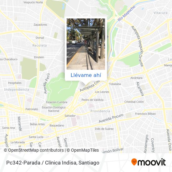 Mapa de Pc342-Parada / Clínica Indisa