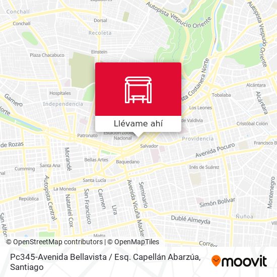 Mapa de Pc345-Avenida Bellavista / Esq. Capellán Abarzúa