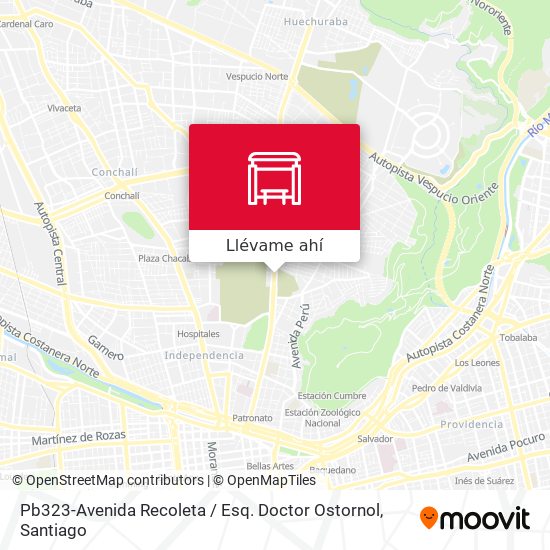 Mapa de Pb323-Avenida Recoleta / Esq. Doctor Ostornol