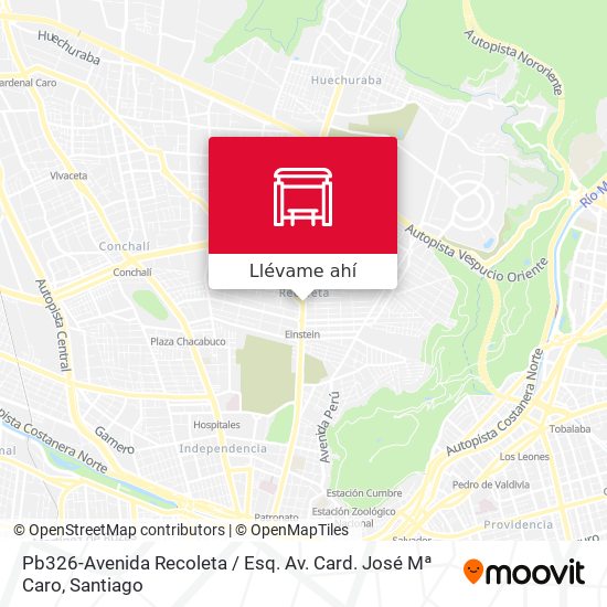 Mapa de Pb326-Avenida Recoleta / Esq. Av. Card. José Mª Caro