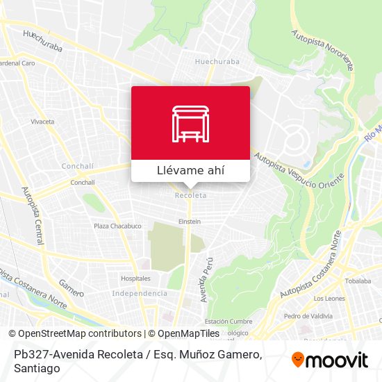 Mapa de Pb327-Avenida Recoleta / Esq. Muñoz Gamero