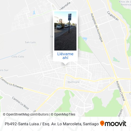 Mapa de Pb492-Santa Luisa / Esq. Av. Lo Marcoleta