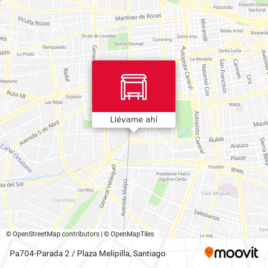 Mapa de Pa704-Parada 2 / Plaza Melipilla
