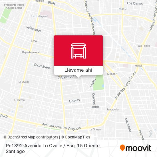 Mapa de Pe1392-Avenida Lo Ovalle / Esq. 15 Oriente