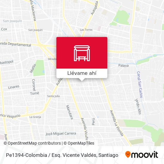 Mapa de Pe1394-Colombia / Esq. Vicente Valdés