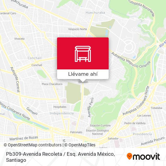 Mapa de Pb309-Avenida Recoleta / Esq. Avenida México