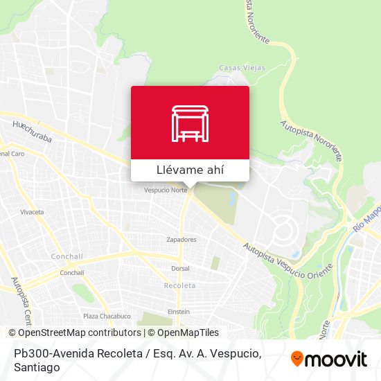 Mapa de Pb300-Avenida Recoleta / Esq. Av. A. Vespucio
