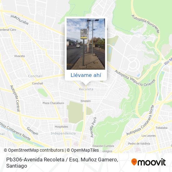 Mapa de Pb306-Avenida Recoleta / Esq. Muñoz Gamero