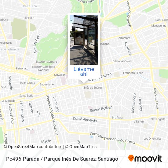 Mapa de Pc496-Parada / Parque Inés De Suarez