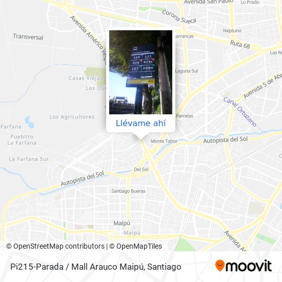 Mapa de Pi215-Parada / Mall Arauco Maipú