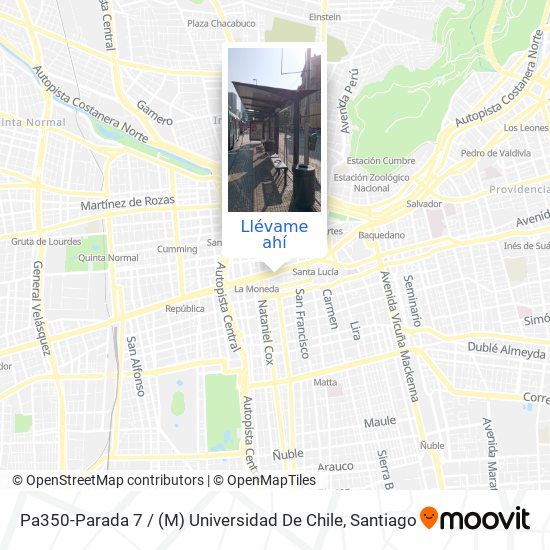 Mapa de Pa350-Parada 7 / (M) Universidad De Chile