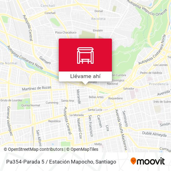 Mapa de Pa354-Parada 5 / Estación Mapocho
