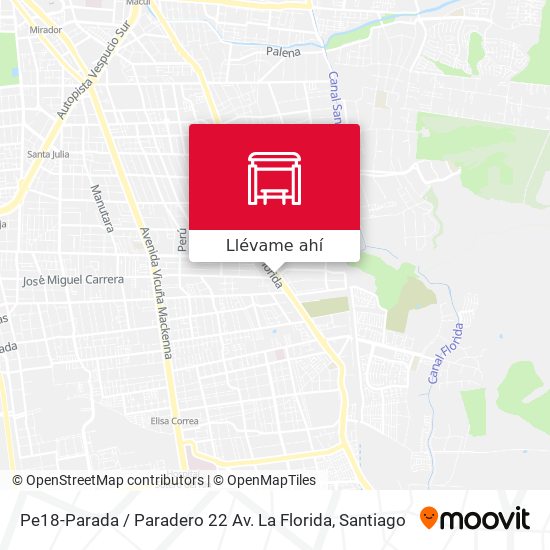 Mapa de Pe18-Parada / Paradero 22 Av. La Florida