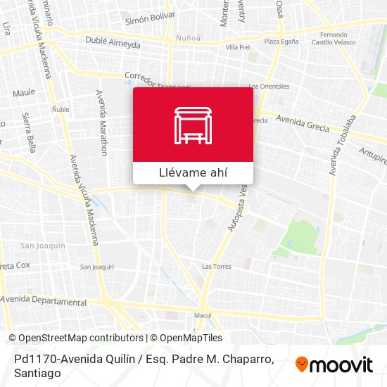Mapa de Pd1170-Avenida Quilín / Esq. Padre M. Chaparro