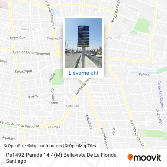 Mapa de Pe1492-Parada 14 / (M) Bellavista De La Florida