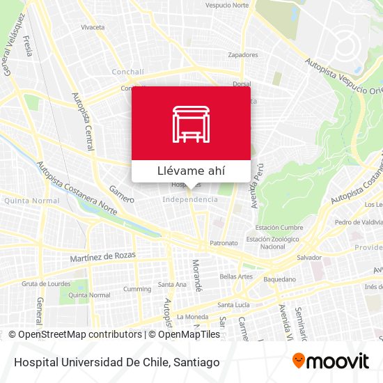 Mapa de Hospital Universidad De Chile