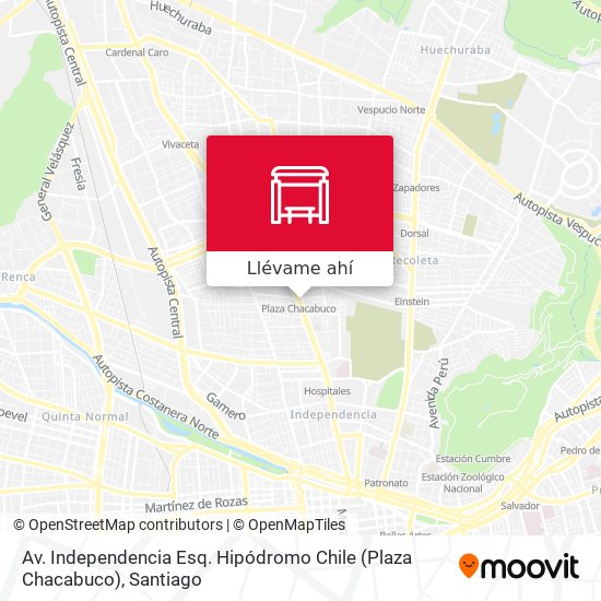 Mapa de Av. Independencia Esq. Hipódromo Chile (Plaza Chacabuco)