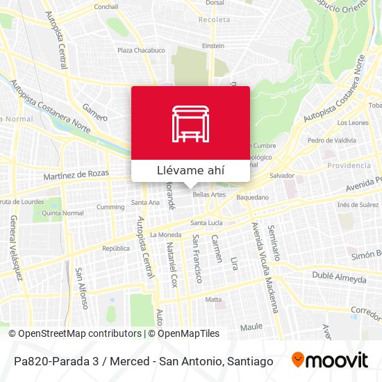 Mapa de Pa820-Parada 3 / Merced - San Antonio