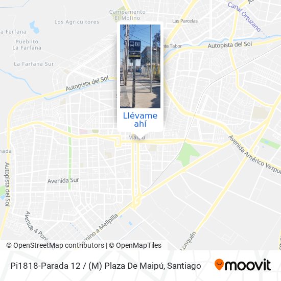 Mapa de Pi1818-Parada 12 / (M) Plaza De Maipú