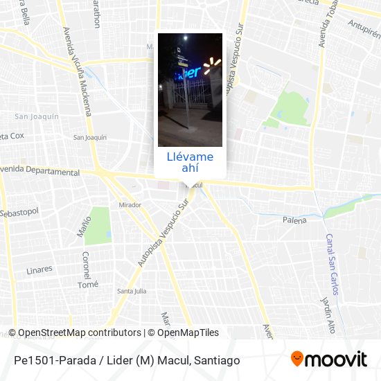 Mapa de Pe1501-Parada / Lider (M) Macul