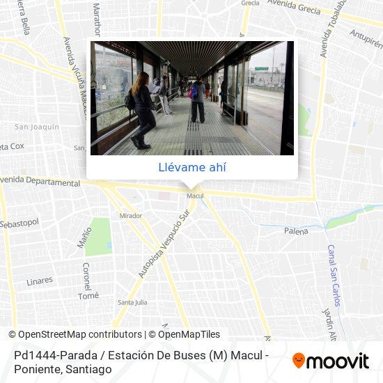 Mapa de Pd1444-Parada / Estación De Buses (M) Macul -Poniente
