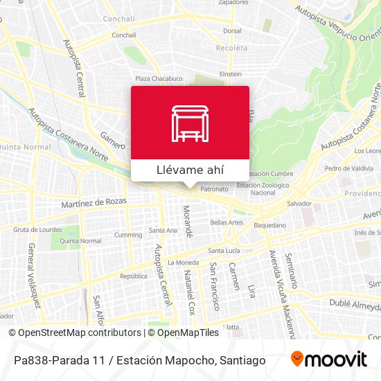 Mapa de Pa838-Parada 11 / Estación Mapocho