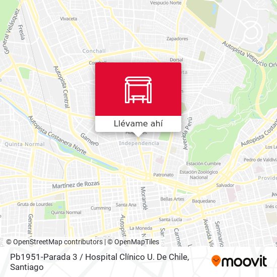 Mapa de Pb1951-Parada 3 / Hospital Clínico U. De Chile