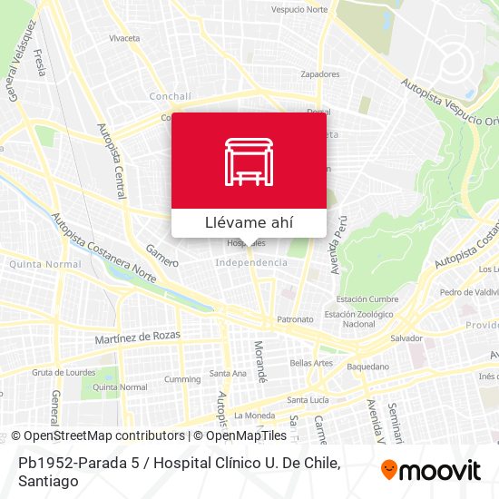 Mapa de Pb1952-Parada 5 / Hospital Clínico U. De Chile