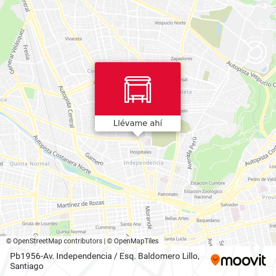 Mapa de Pb1956-Av. Independencia / Esq. Baldomero Lillo
