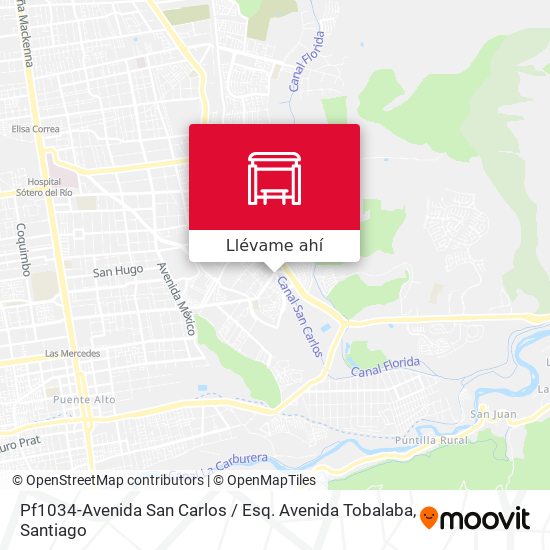 Mapa de Pf1034-Avenida San Carlos / Esq. Avenida Tobalaba