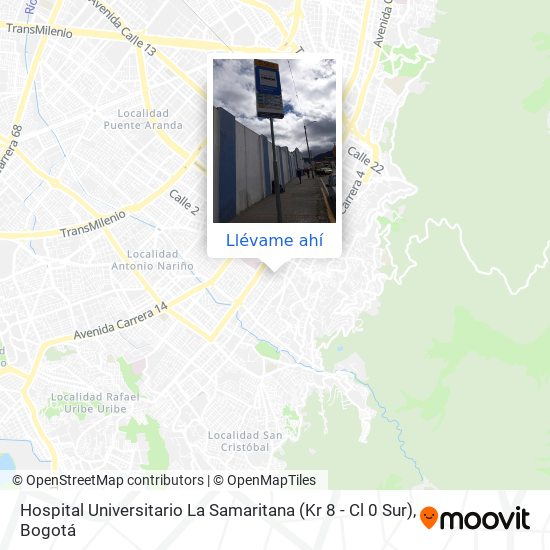 Mapa de Hospital Universitario La Samaritana (Kr 8 - Cl 0 Sur)