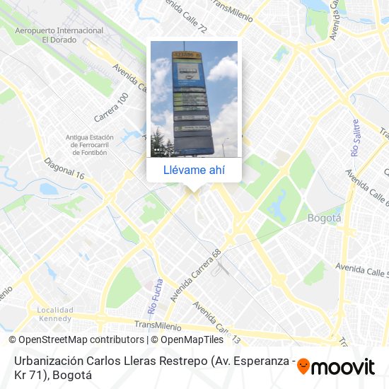 Mapa de Urbanización Carlos Lleras Restrepo (Av. Esperanza - Kr 71)