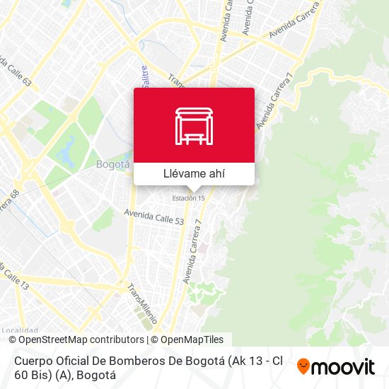 Mapa de Cuerpo Oficial De Bomberos De Bogotá (Ak 13 - Cl 60 Bis) (A)