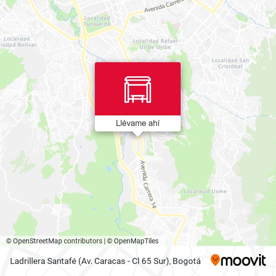 Mapa de Ladrillera Santafé (Av. Caracas - Cl 65 Sur)