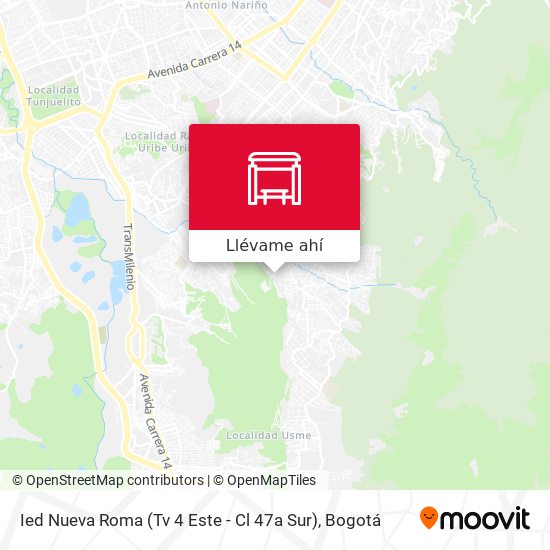Mapa de Ied Nueva Roma (Tv 4 Este - Cl 47a Sur)