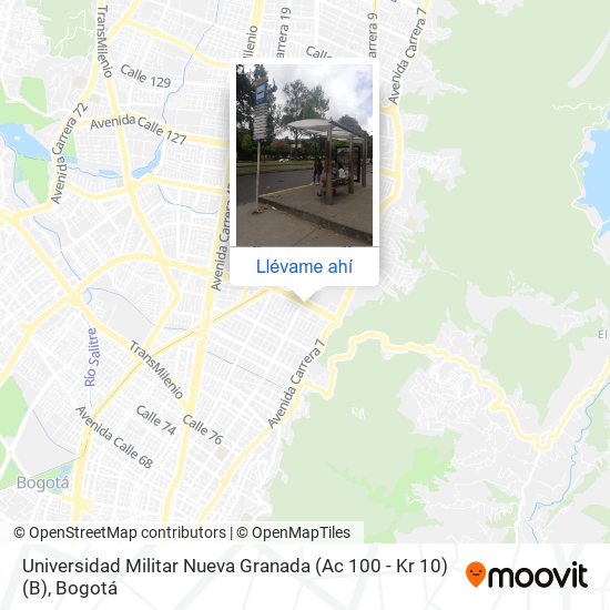 Mapa de Universidad Militar Nueva Granada (Ac 100 - Kr 10) (B)