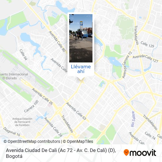 Mapa de Avenida Ciudad De Cali (Ac 72 - Av. C. De Cali) (D)