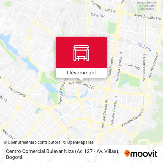 Mapa de Centro Comercial Bulevar Niza (Ac 127 - Av. Villas)