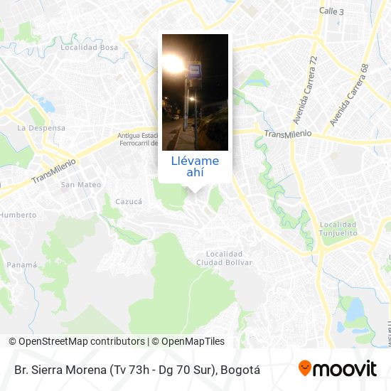 Mapa de Br. Sierra Morena (Tv 73h - Dg 70 Sur)