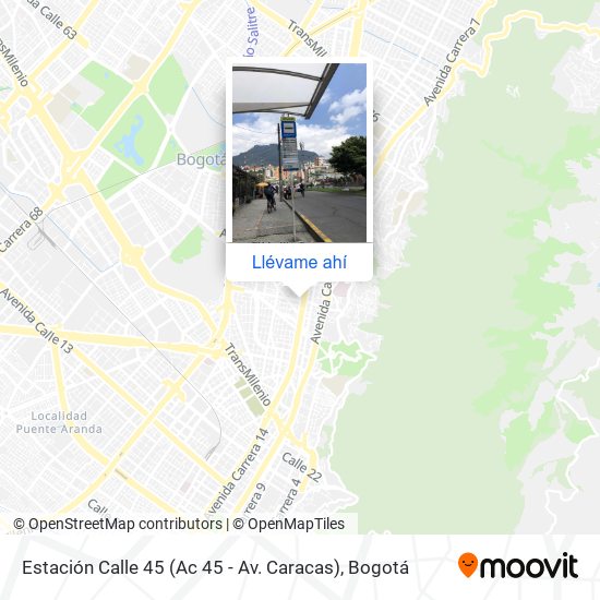 Mapa de Estación Calle 45 (Ac 45 - Av. Caracas)