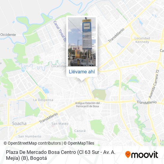 Mapa de Plaza De Mercado Bosa Centro (Cl 63 Sur - Av. A. Mejía) (B)