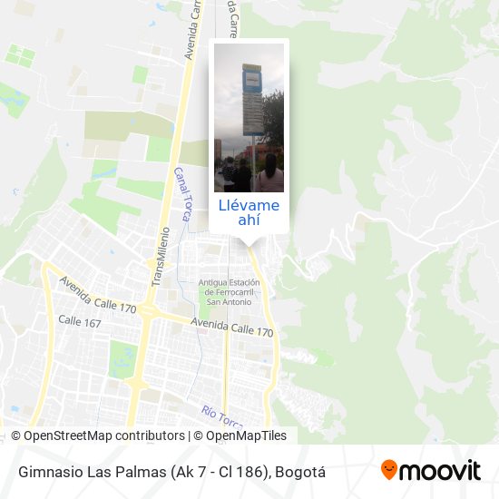 Mapa de Gimnasio Las Palmas (Ak 7 - Cl 186)