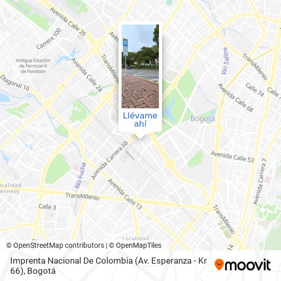 Mapa de Imprenta Nacional De Colombia (Av. Esperanza - Kr 66)