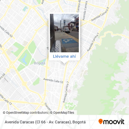 Mapa de Avenida Caracas (Cl 66 - Av. Caracas)