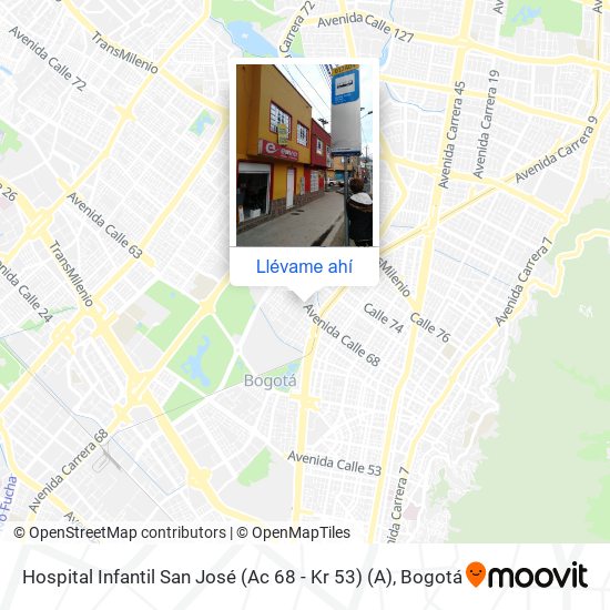 Mapa de Hospital Infantil San José (Ac 68 - Kr 53) (A)