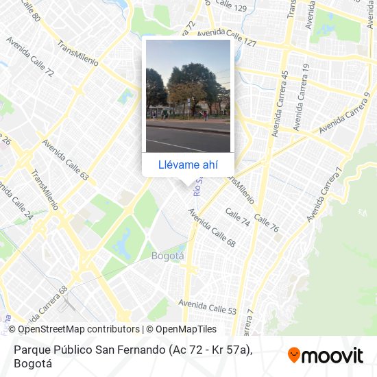 Mapa de Parque Público San Fernando (Ac 72 - Kr 57a)